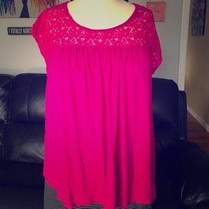 Faded Glory 4X Pink Lace Top